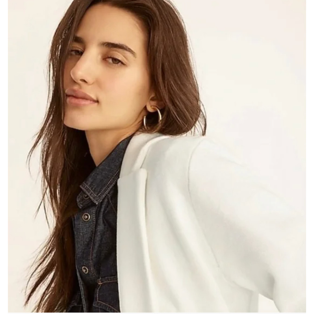 NWT J. Crew Cecile Relaxed Sweater Blazer S Cream White J.Crew - Picture 2 of 6